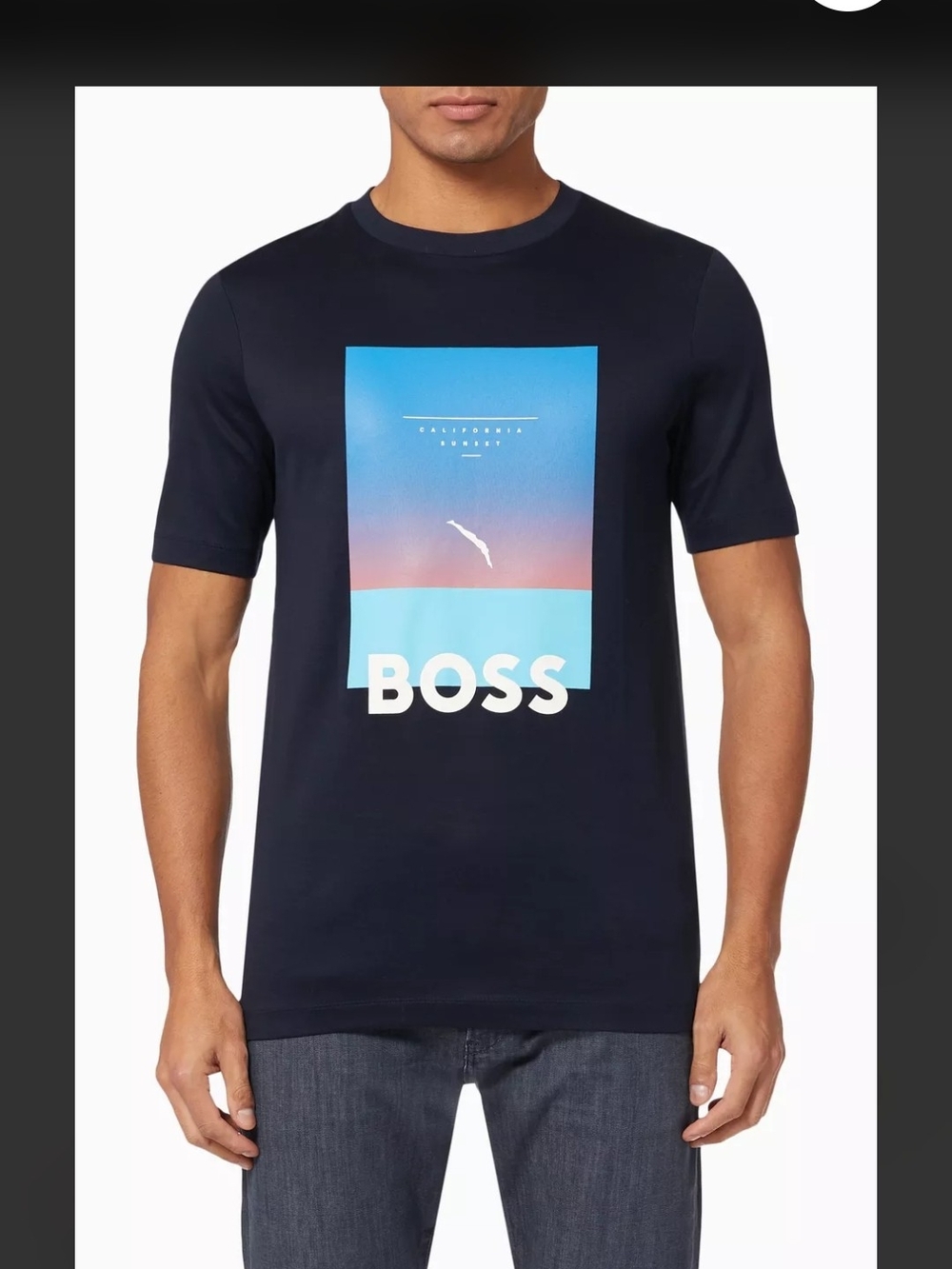 BOSS Navy Graphic Logo T-Shirt